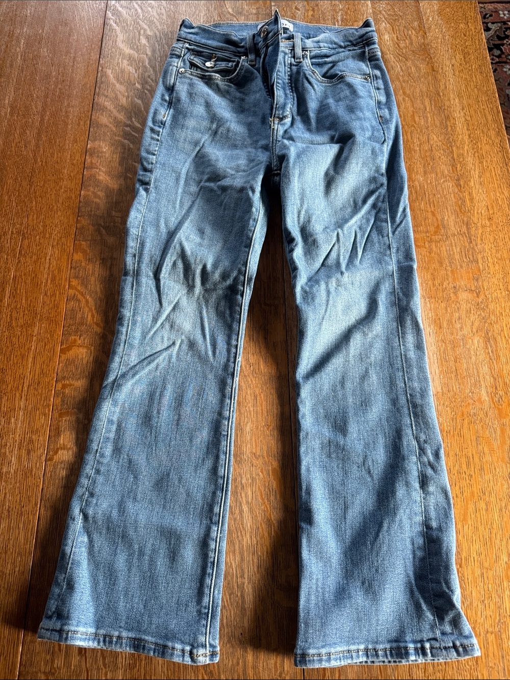 LOFT Women's Cropped Flared Jeans in Medium Blue Wash